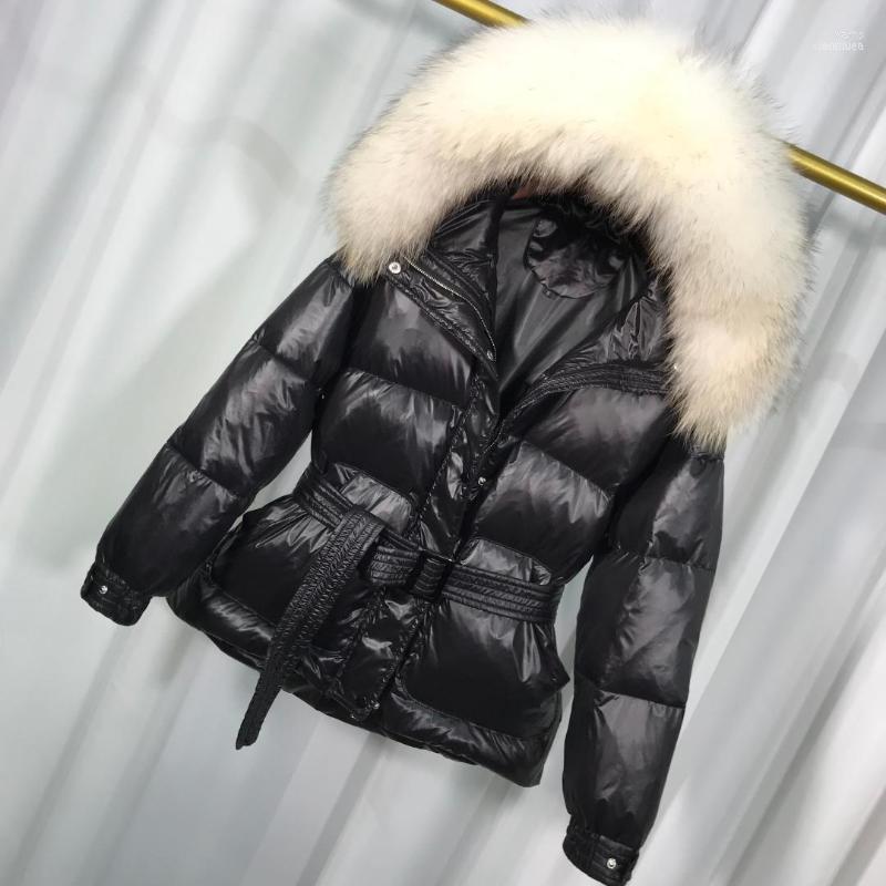 

Women's Down & Parkas Real Natural Fur Collar 2022 Winter Jacket Women Coat Female Ultra Light Warm Parka 90% Duck Hooded Outerwear1, White coat white fur