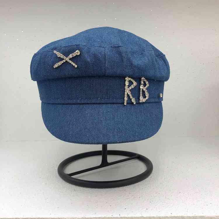 

Ball Caps Is the silk satin smooth diamond gone RB NAVY HAT spaper children's hat autumn net red street shooting duck tongue fashion trend XS3J, Box