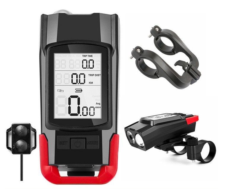 

Bike Lights 4 Mode USB Light Lamp Bicycle Computer 3 Horn Cycle Speedometer Led Front Cycling Headlight