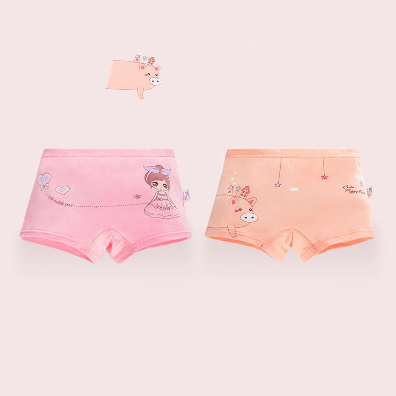 

Panties 2PC 2022 Girls Cartoon Print Briefs Kids Cotton Children Underwear Bottoming Shorts For Teenagers
