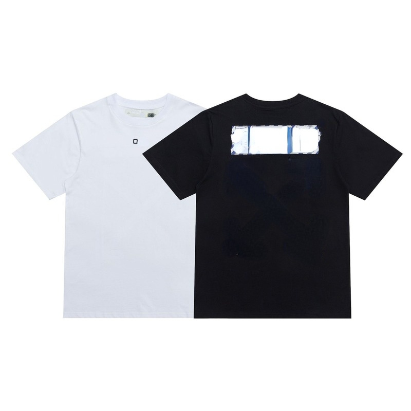 

Mens Designer T Shirt Women White Black Summer Back Capsule Warning Line Arrow Printed Short Sleeve T-shirts Unisex Clothing Tops Apparel