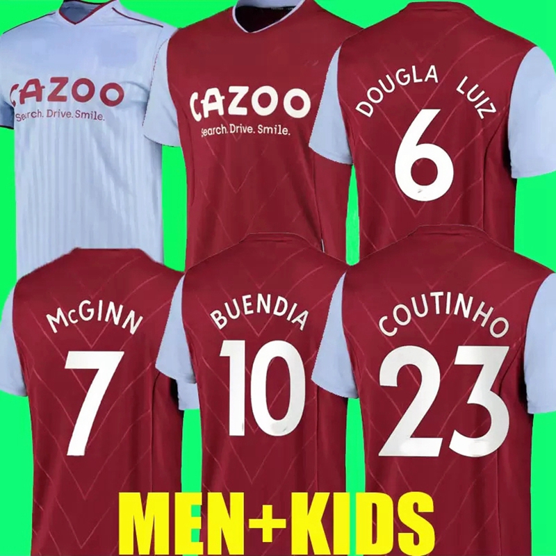 

2022 2023 Aston Villaes Kamara Soccer Jerseys 22 23 away BUENDIA WATKINS McGINN EL GHAZI DOUGLAS LUIZ MINGS coutinho CASH Diego Carlos Football shirts player version, Home