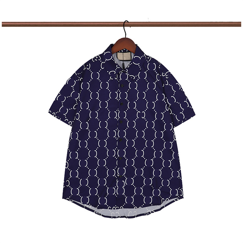 

22ss Designer Shirt Mensblack splash ink print bowling shirt Hawaii Floral Casual Shirts Men Slim Fit Short Sleeve Dress Hawaiian t-shirt, Customize