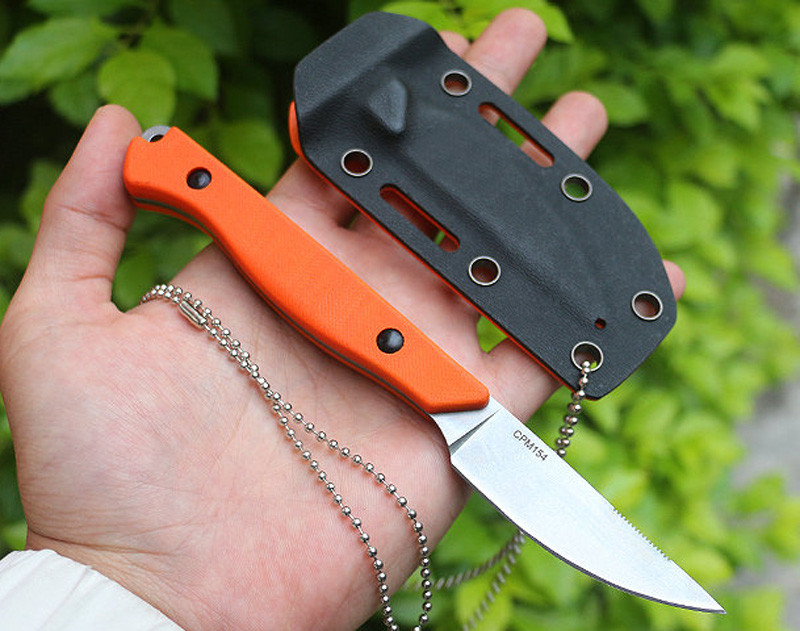 

Special Offer 15700 Survival Straight Knife CPM154 Satin Blade Full Tang Orange G10 Handle Fixed Blades Hunting Knives With Kydex