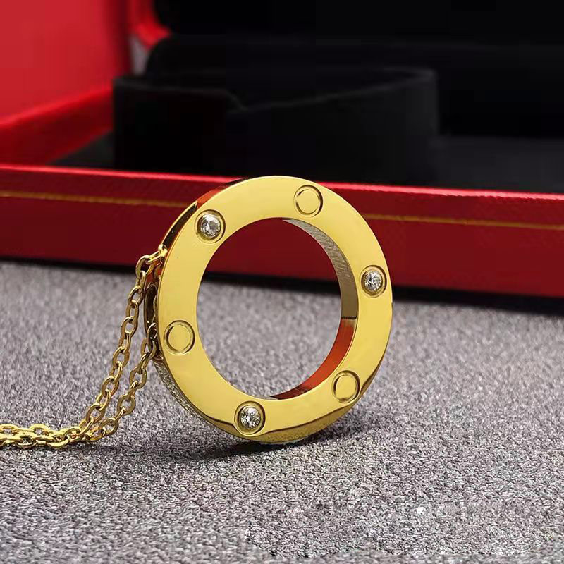 

Designer Diamond necklace long necklaces for women fashion Jewelry Chirstmas Valentine's Day Gift Luxury Pendants lovers chain round collier de luxe with box