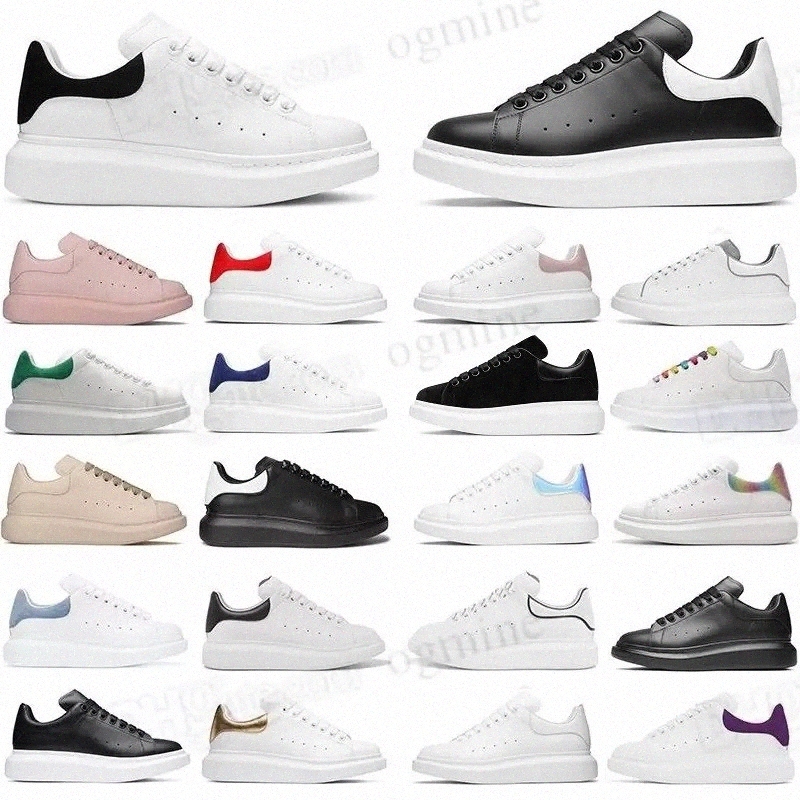 

Designer Oversized Sneakers Casual Shoes White Black Leather Luxury Velvet Suede Womens Espadrilles Trainers mens women Platform 35-45 mcqueen alexander mcqueens