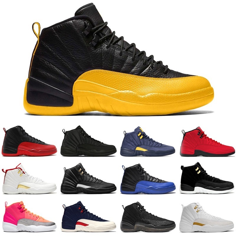 

2021 12s Jumpman Basketball Shoes 12 University Gold Reverse Flu Game Dark Bulls Wolf Grey mens trainers sports sneakers, #1 university gold