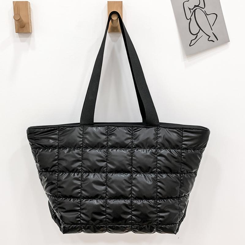 

Evening Bags 2022 Winter Space Pad Cotton Down Bag For Women Fashion Rhombic Lattic Shoulder Large Capacity Handbags Bolsa Feminina, Beige