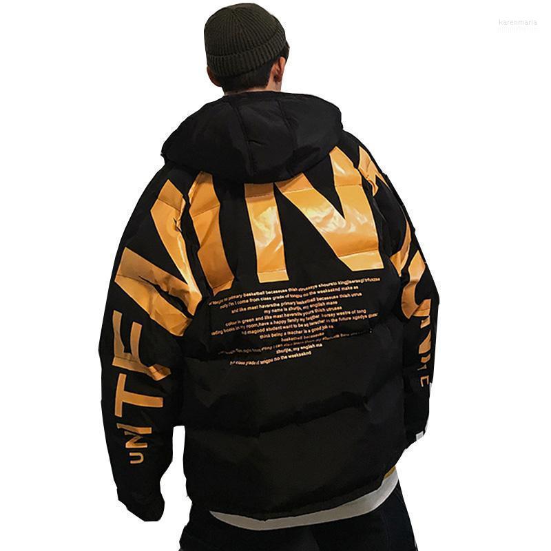 

Men's Down & Parkas 2022 Winter Trench Jacket Men Fashion Thicken Cotton Coat Casual Hooded Windproof Warm Kare22, Black