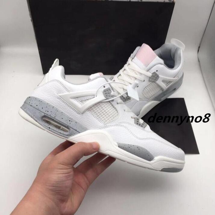 

2022 New 4 4s Mens Shoes Sneakers Black White Cement women casual Trainers, Beige