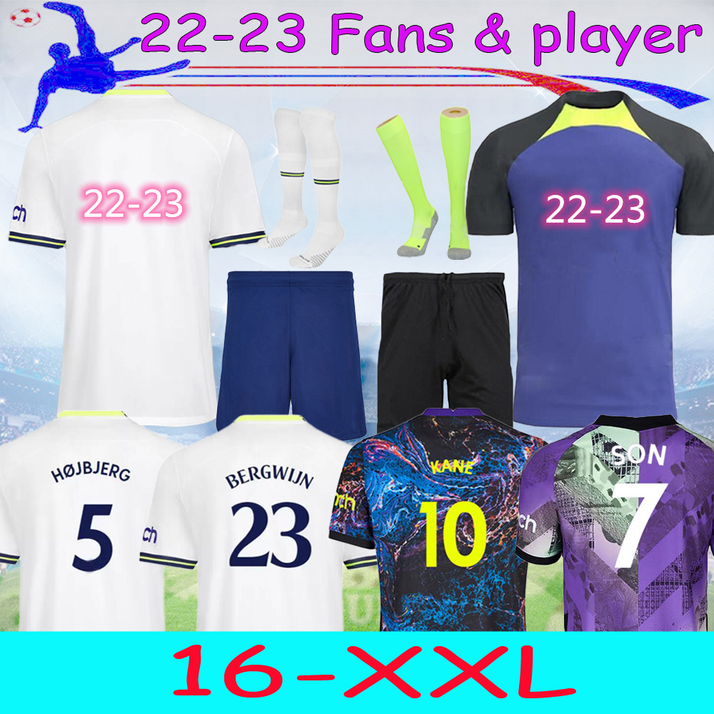 

16-XXL 2022 SON KANE soccer jersey DELE NDOMBELE HOJBJERG BERGWIJN LO CELSO 22 23 TOttENHAM LUCAS player fans football shirts KIDS aldult uniforms KIT, 22-23 home fans kit