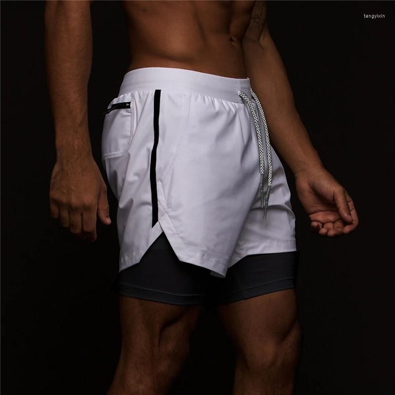 Men's Shorts Running Men 2 In 1 Double-deck Quick Dry Gyms Sport Fitness Jogging Workout Sports Short PantsMen's