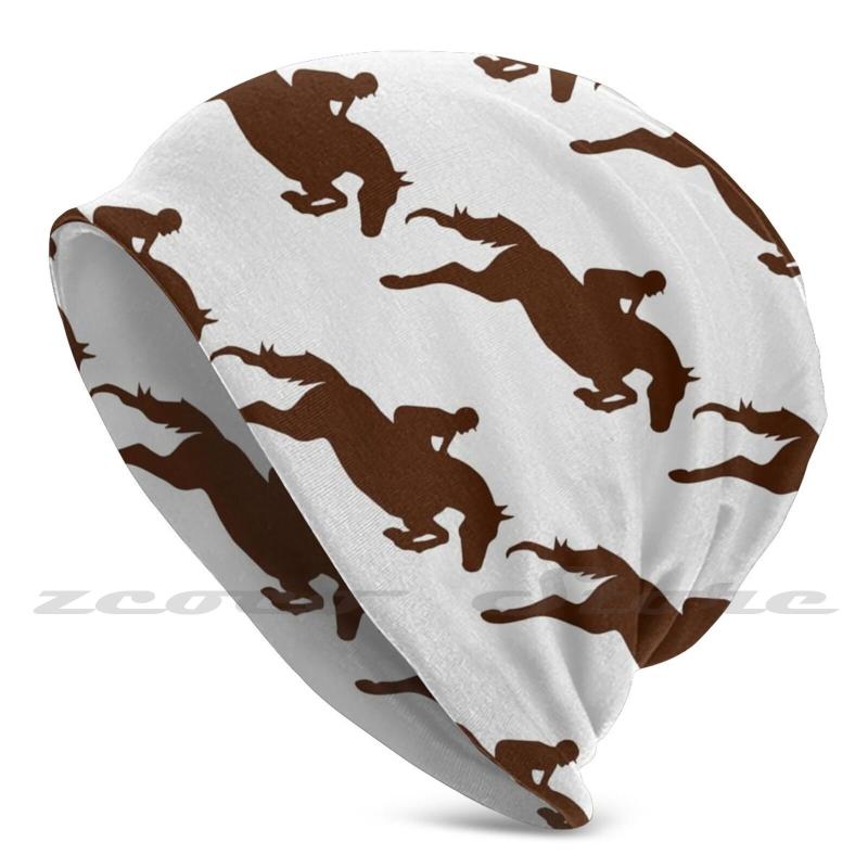 

Berets Show Jumper Personalized Pattern Knit Hats Plus Size Elastic Soft Cap Horse Riding Equestrian Jumping, Adult black mask
