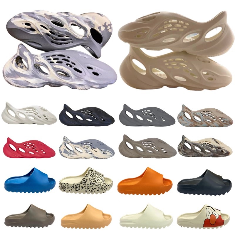 

2022 NEW Foam Runner Slipper MXT Moon Gray MX Cream Clay Men Women Slippers Shoes Ochre Vermillion Mineral Triple Slides Designer BOOST BOX