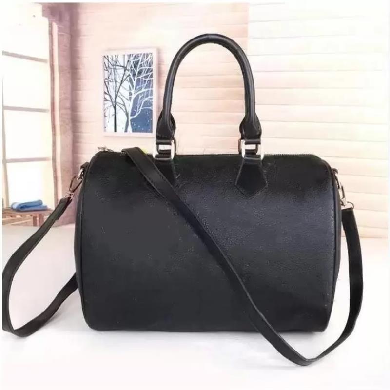 

HH Black Embossed Women Bags Fashion Speedy 30 Messenger Pillow Boston Handbag Classic Bag Lady Style Shoulder Totes Luxury Handbags De Qcjs, #1