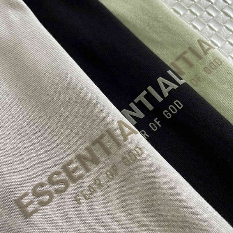 

Men' Fashion Personality Trend New Short-sleeved Brand Wholesale 2022 Season Summer High Street Fog Multi Line Essentials Short Sleeve T-shirt Loose Casual, Black
