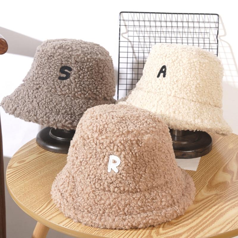 

Berets Lamb Wool Fisherman Hat Casual Plush Basin Warm Cap Korean Version Outdoor Autumn Winter For Teenager Couple Friend, Gray