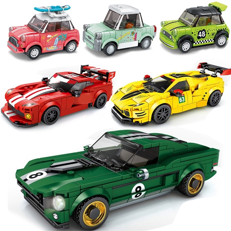 

City Car Speed Champion Sports Car Building Blocks Racing Road Moc Brick Vehicle Educational Construction Toys For Kids 220816