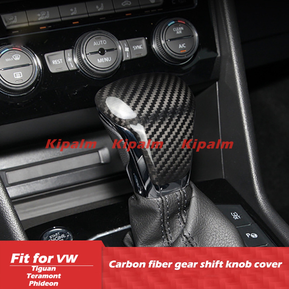 

Stick on Dry Carbon Fiber Gear Shift Knob cover For VW Tiguan Atlas Phideon Teramont Car accessories