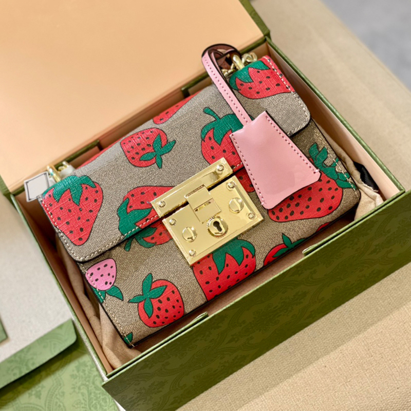 

Bags handbag Women designer bags shoulder bag womens Designers gold chain wallet Fashion all-match purses strawberry pattern Handbags, Extra cost ship nothing