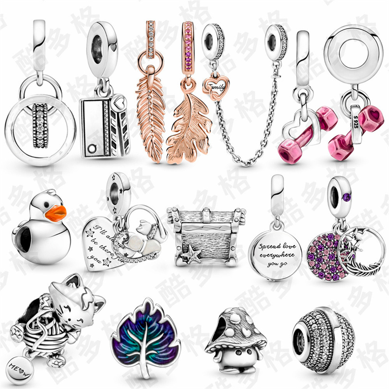

New 925 Sterling Silver Beaded Loose Beads Original Fit Pandora Charm Bracelet Accessories Fashion Boys Girls Classic Pendant Safety Chain DIY Women Gift Jewelry