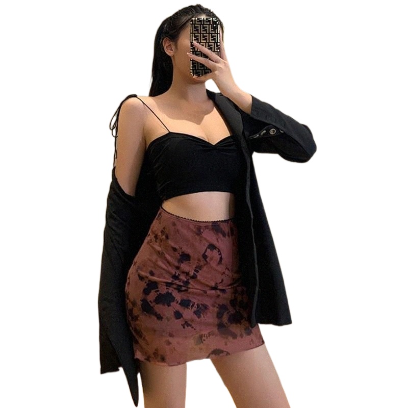 women Vintage Elegant Mini Skirts 2022 Summer Gothic Style High Waist Mesh Ruffles A-line Double Layer Skinny Short Skirt J1uQ#-image-790124799