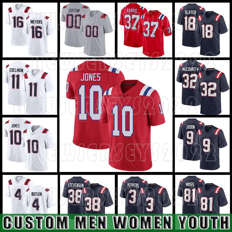 

10 Mac Jones 11 DeVante Parker 9 Matthew Judon Football Jerseys Damien Harris Dont'a Hightower Devin McCourty Matthew Slater Patriotes Malcolm Butler Cole Strange, Custom youth(aiguozhe)