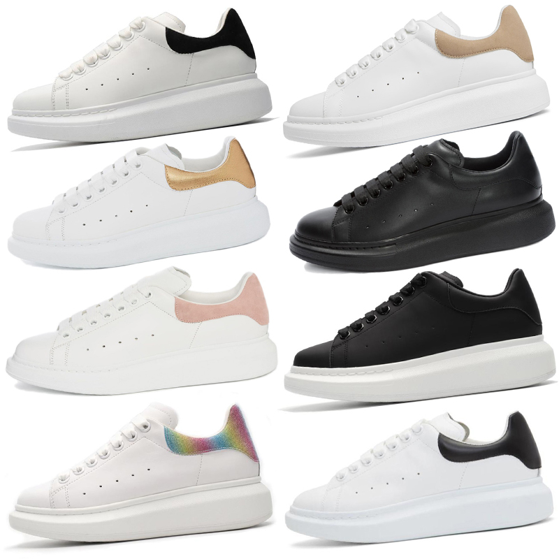 

High Quality Ivory Black Leather Mens Womens Casual Shoes Reflective espadrilles flats platform alexander luxury sneakers shoe size 35-44, Please leave a message