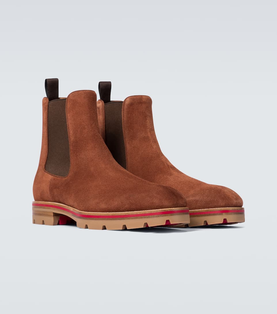 

Luxury brands femme bottines red bottom shoes Men ankle boots Alpinono Calf Suede Chelsea Boots rubber platform sneaker no spiked shoe high trainers with box 38-47