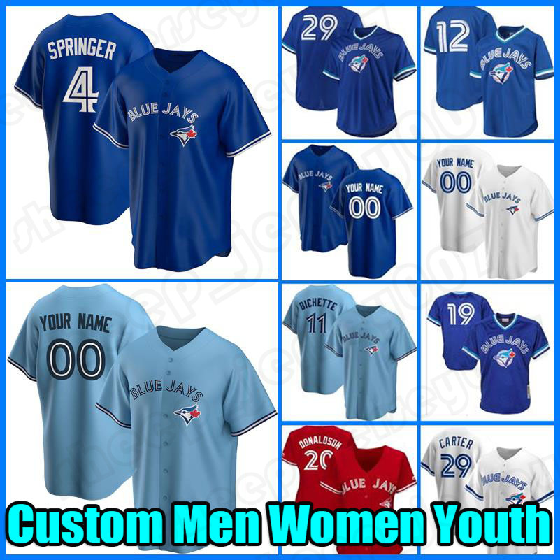 

Baseball Jersey 4 George Springer 11 Bo Bichette 27 Vladimir Guerrero Jr Jays 16 Yusei Kikuchi Blue 8 Cavan Biggio 99 Hyun-Jin Ryu 15 Randal Grichuk 24 Nate Pearson, Mens custom new flex base(lanniao)