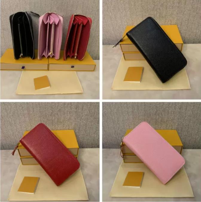 

Fashion women clutch wallet pu leather wallet single zipper Embossing wallets lady ladies long classical purse with orange box card 60017, Red