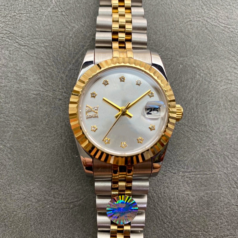 

Luxury women's watches 31mm automatic mechanical movement Diamond Dial Stainless steel strap folding buckle High quality Montre De Luxe Designer Wristwatches, 11