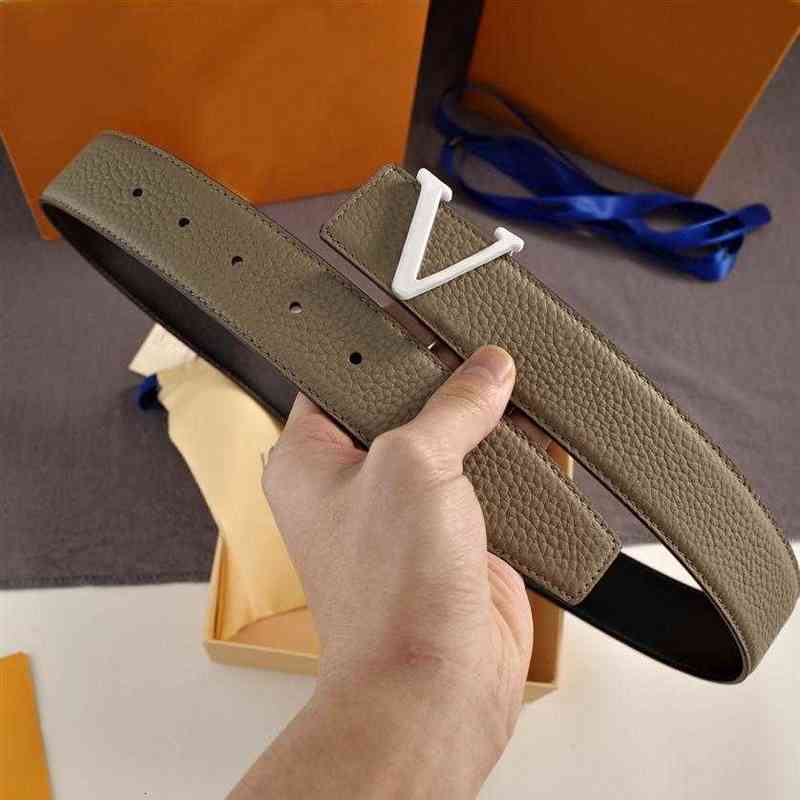 Mens Designers Ceintures Mode Femmes Designer De Luxe Ceinture 3.8 cm Largeur Multicolore Lettre V Boucle Ceinture En Cuir Véritable Pour Wome278