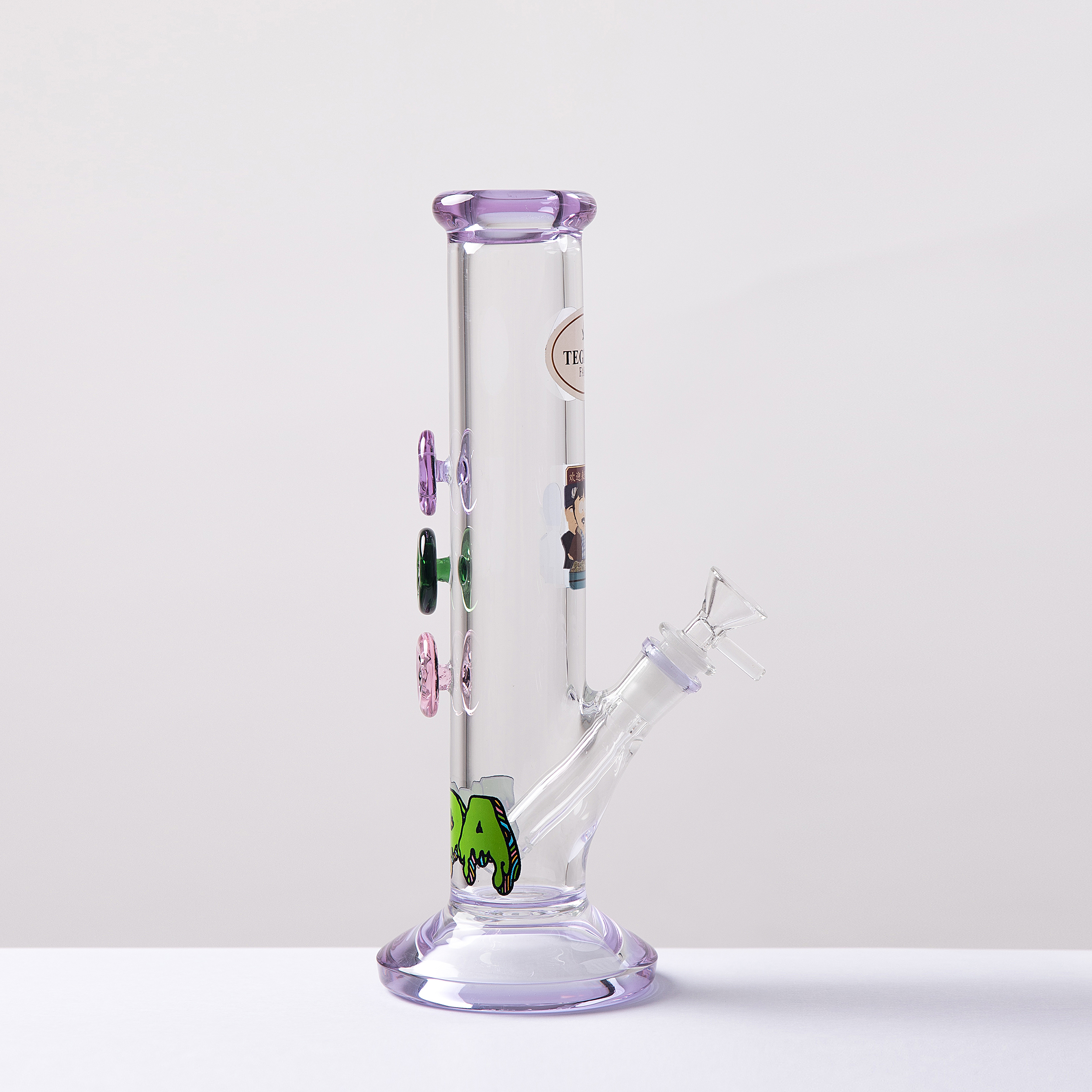 

Hookahs gravity bongs Three-button thick glass lampblack drill press frother ice catcher and 7mm thick material tube 11.6 inches high