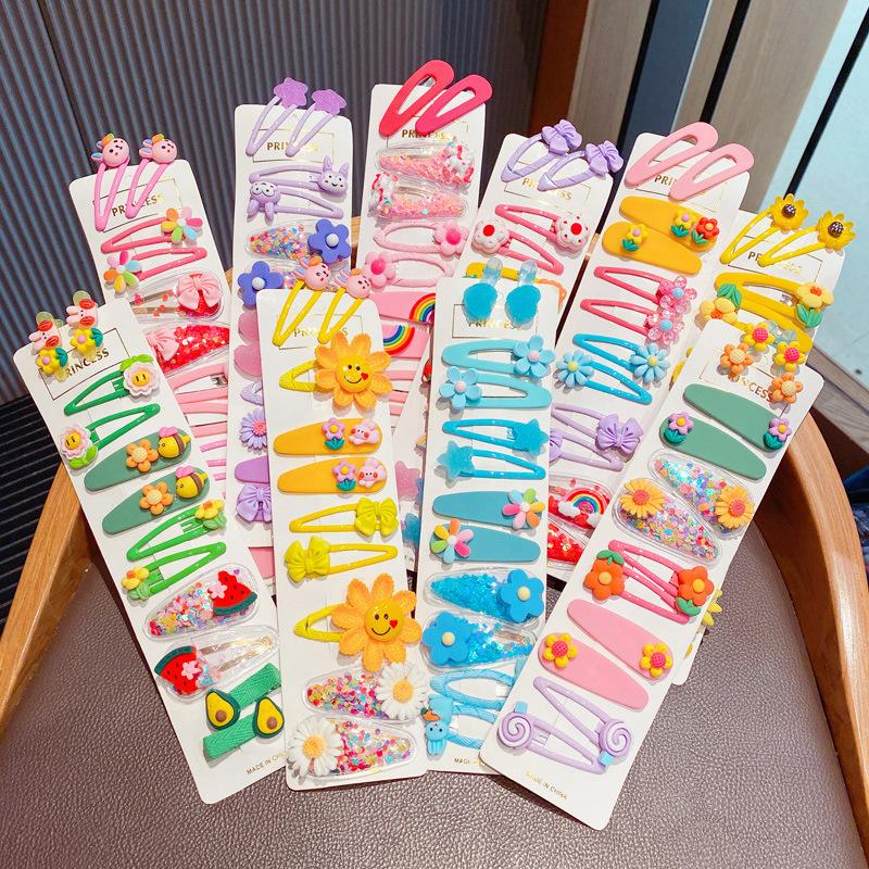 

Hair Accessories 12pcs/set Cute Colorful Cartoon Clips For Girls Lovely Ornament Headband Hairpins Fashion Kids, 2-pinka
