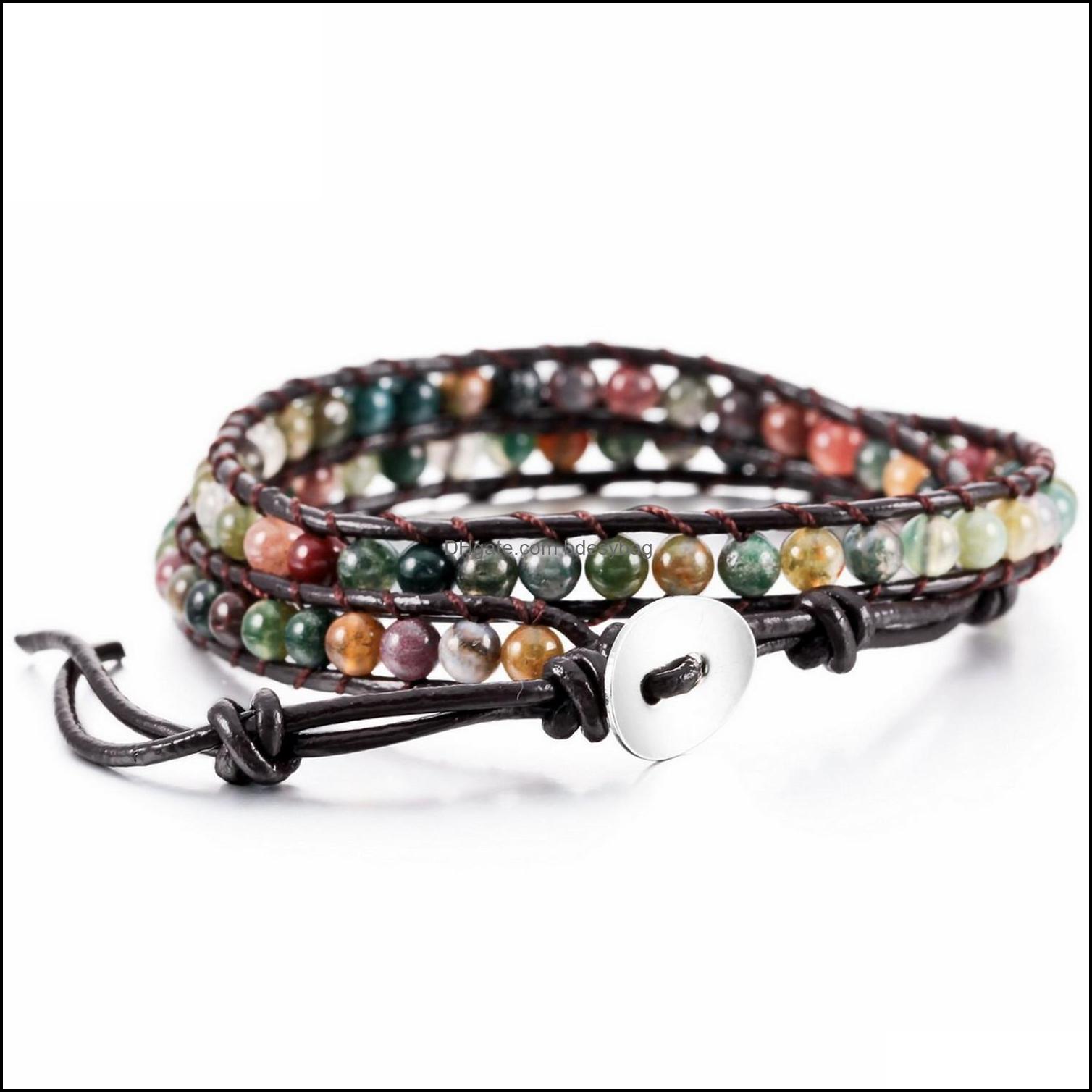 

Charm Bracelets Jewelry Natural Energy Stone Beads Beaded Bracelet Bohemian For Women Men Braided Handmade Dhziw