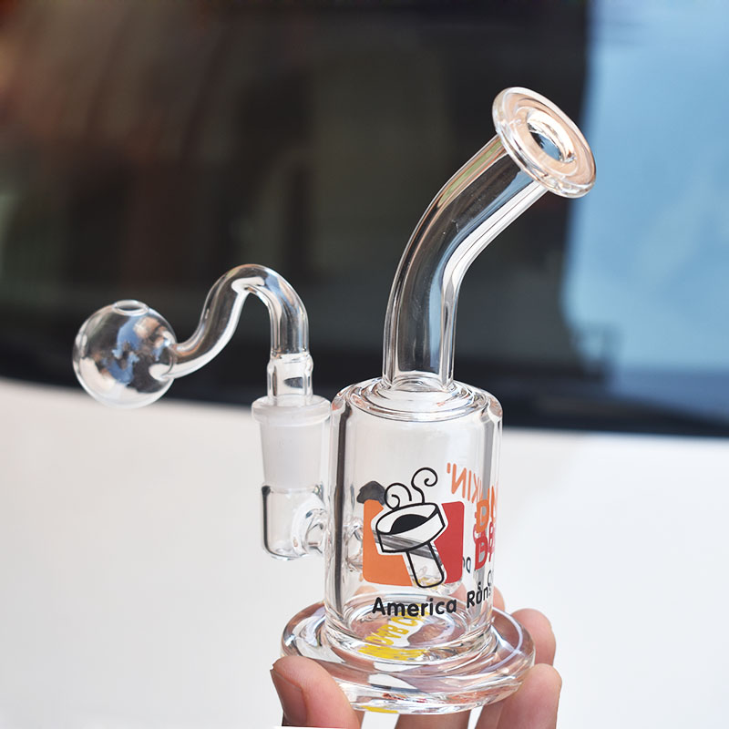 

Latest Arrival 6" Hookahs Glass Water Bongs Smoking Pipes Dunkin Cup Dab Rigs Small Bubbler Beaker Recycle Oil Rig with Male Oil Pipe 1pcs