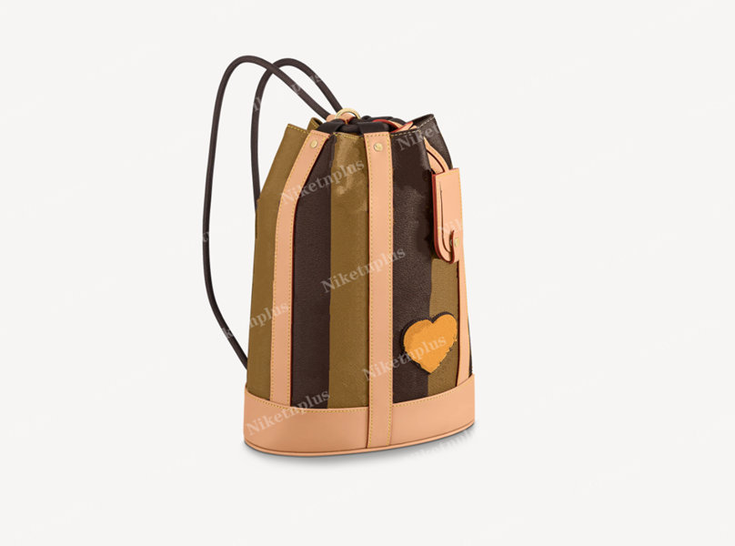 

M45968 Randonee Messenger Bag Shoulder Bags Monograms Stripes Brown Coated Canvas Cowhide-leather trim Vintage Adjustable Drawstring Backpack Removable tag, #1