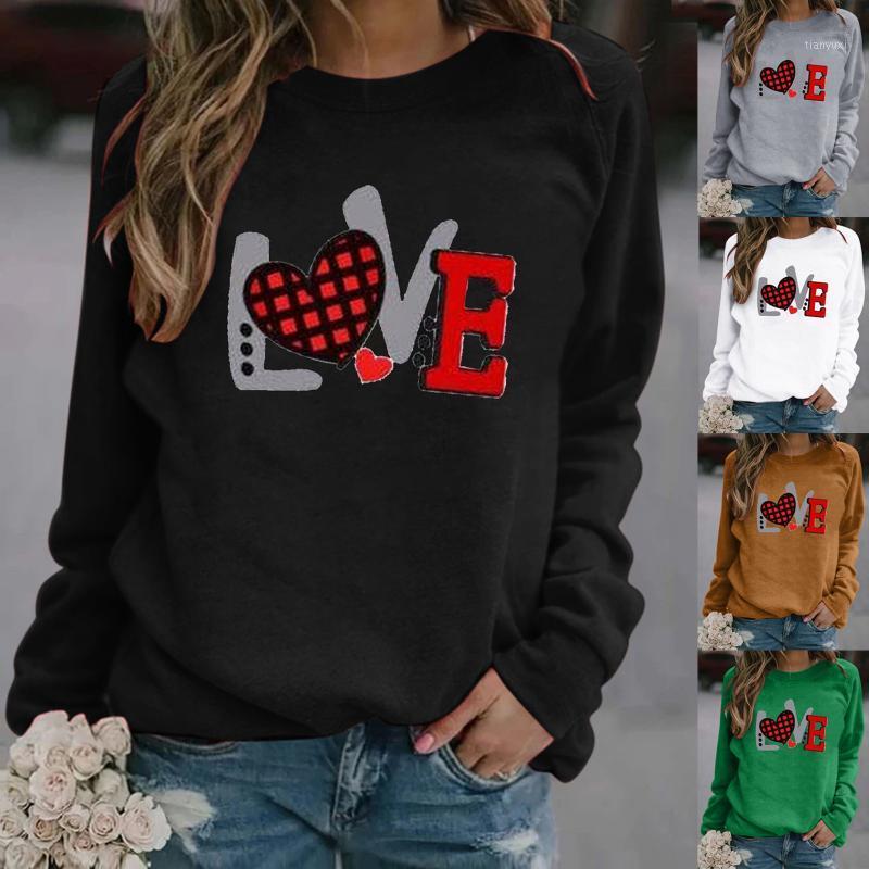 

Ladies Valentine' Day Sweatshitr Women Loose Long Sleeve Pullover Tops Autumn Winter Casual Oversized Sweatshirts 2022 Women' Hoodies, Black