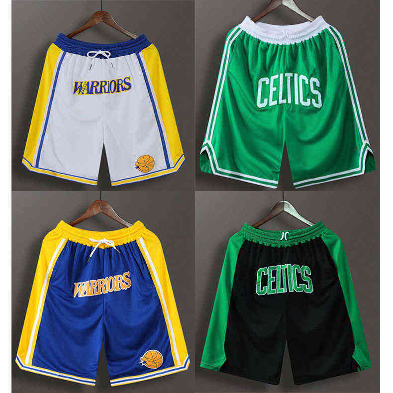 

warriors Celtic embroidered basketball pants running sports basketball training pants, Green