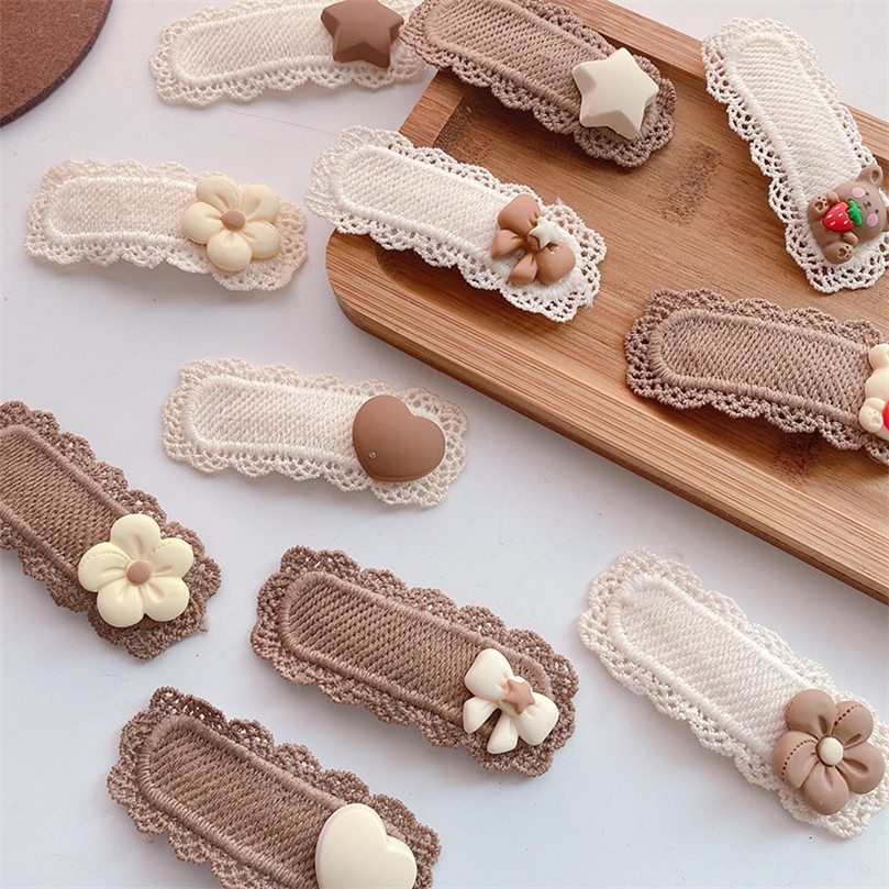 

2 BuahLot Jepit Rambut Anakanak Renda Beruang Busur Ikat Kepala Perempuan Wanita Aksesori Bayi Korea Mode Baru 220611