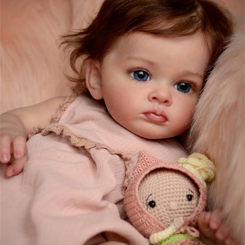 

NPK 60CM Finished Reborn Toddler Girl Doll Tutti Hand Paint High Quality 3D skin multiple Layers Painting Visible Veins 220505
