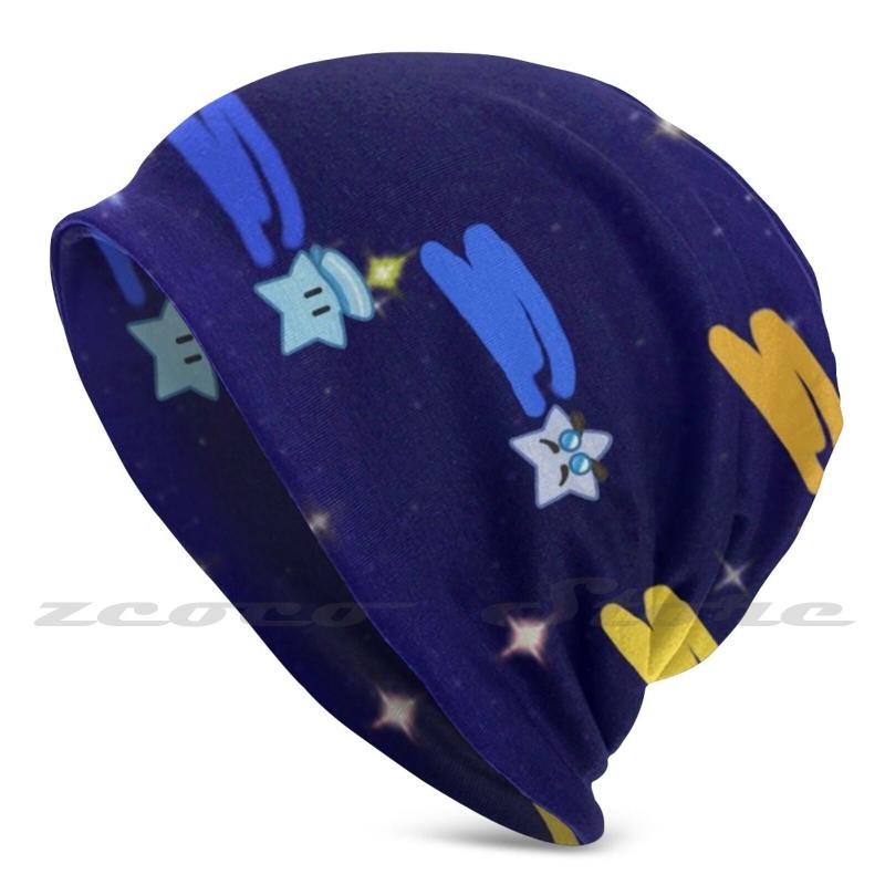 

Berets Paper Stars Drop Diy Pullover Cap Knit Hat Plus Size Keep Warm Elastic Soft Sky Space Cute Retro Original Bowser, Child black mask