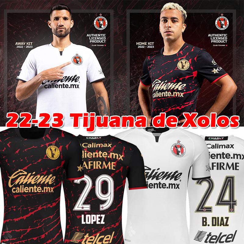 

22/23 Tijuana de Xolos soccer jersey 2022 2023 Club MANOTAS Martinez CASTILLO MARTINEZ Angulo ROSA RODRIGUEZ B.DIAZ LOPEZ home away football shirt, 22-23 home patch