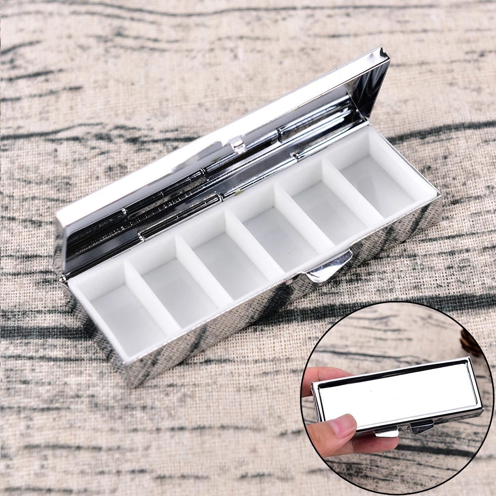 

1pcs Travel Essential Pill Box Splitters Multiple Grid Folding Pills Case Container For Medicines Organizer Pill Boxes, As shown