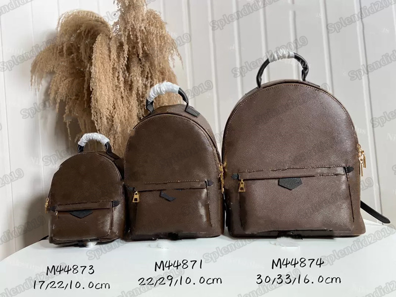 

PALM PM MM Mini Backpack Brown Monograms Coated Canvas Leather Classic Nano Backpacks Removable Adjustable Leather Shoulder Straps M44871 M44873 M44874, #1