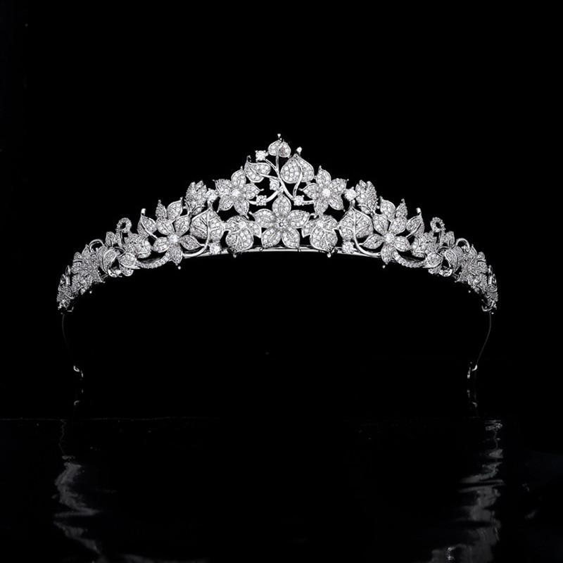 

Hair Clips & Barrettes Zircon Bridal Wedding Crown Hairband Floral Tiaras Micro-inlaid 3A CZ Headband Women Jewelry Accessories HQ0414Hair