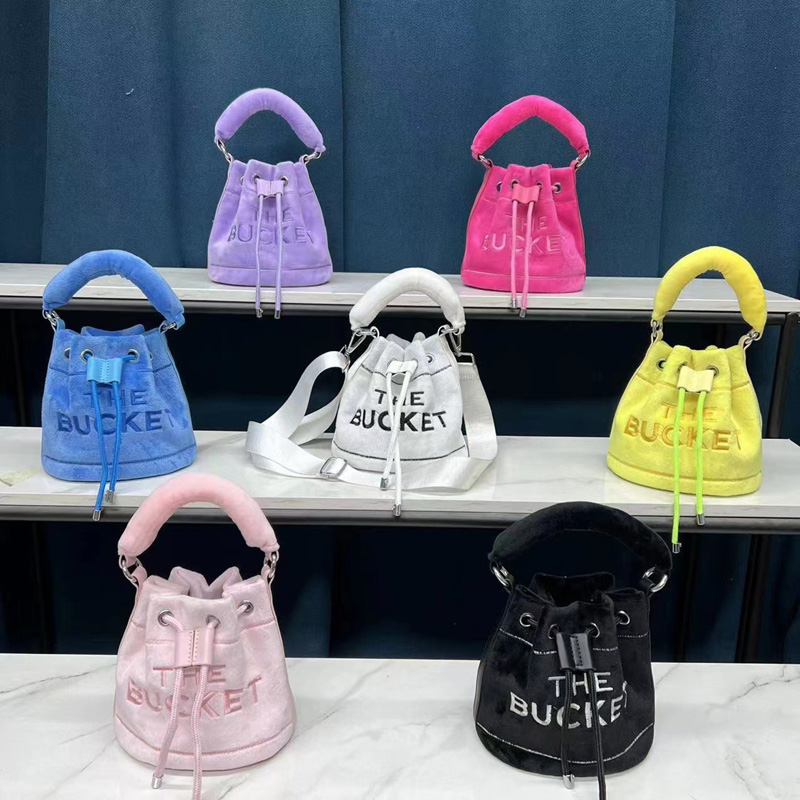 

velvet The Bucket Bags designer crossbody bags luxury Women handbag tote bag Fashion String Buckets pochette 21cm Multi Color High Quality, Make up the difference