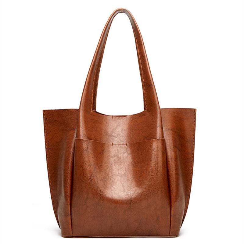 

Evening Bags Large Capacity Tote Women Bag Casual Shoulder Soft Oil Wax Pu Messenger For WomenEvening EveningEvening