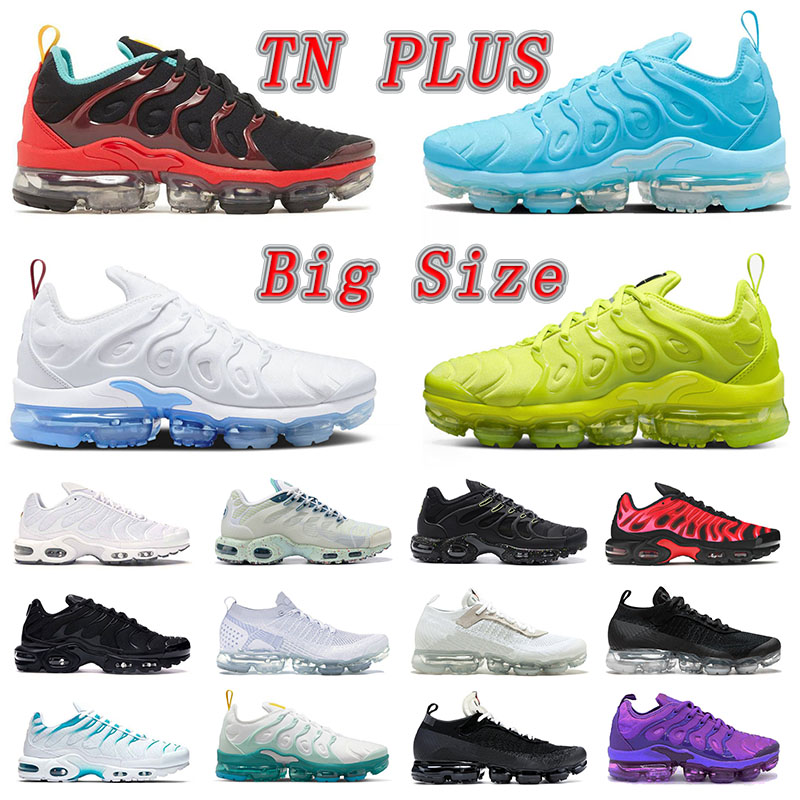 

Designer TN Plus Mens Womens Designer Running Shoes Tns Requin University Blue Atlanta Terrascape Stained Glass Fly Knit Flynit Sneakers Trainers Big Size 12 13, 36-47 triple white